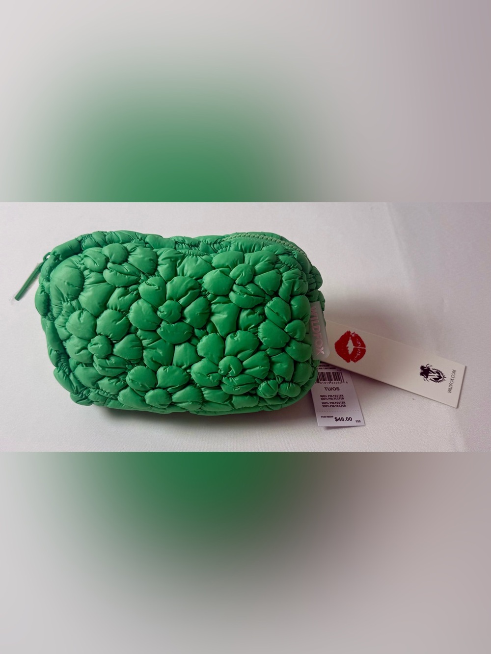Wildfox Floral Quilted Crossbody Belt Bag Green Adjustable Strap